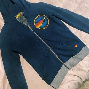 Aviator Nation logo zip up hoodie navy XS